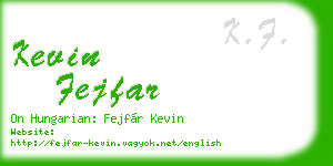 kevin fejfar business card